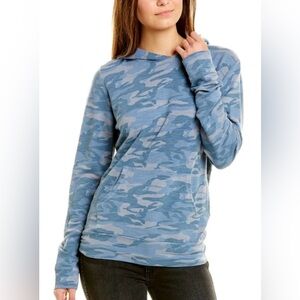 Monrow Lightweight Camo hoodie, dusty blue, Size L